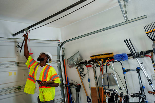 Professional Garage Door Panel Replacement technician working in Altamont, KS
